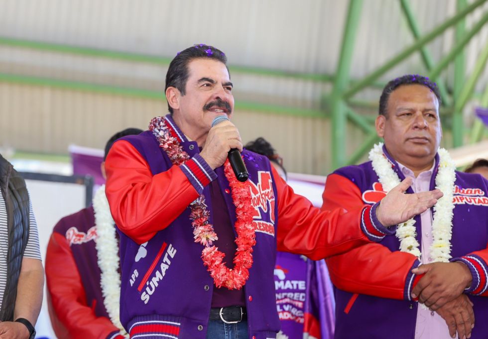 Manfred Reyes Villa durante un anterior acto de campaña de Súmate. 