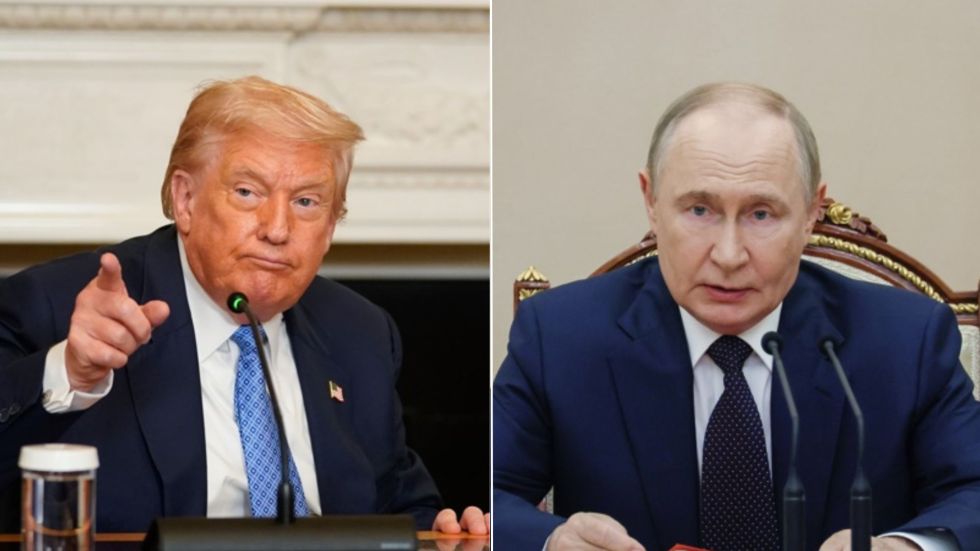 Los presidentes de Estados Unidos, Donald Trump (i) y de Rusia, Vladimir Putin. 