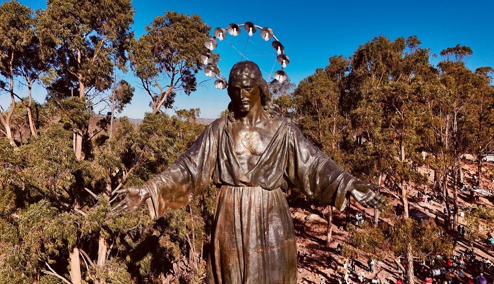 La imagen del Sagrado Corazón de Jesús en Sucre. 