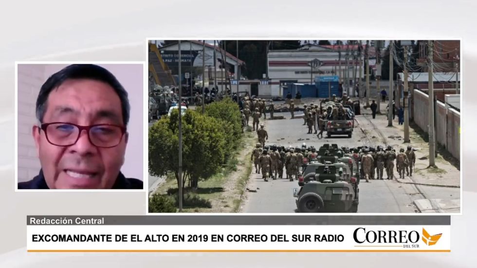 El coronel Eloy Iván Rojas, excomandante de la Policía de El Alto, en Correo del Sur Radio.