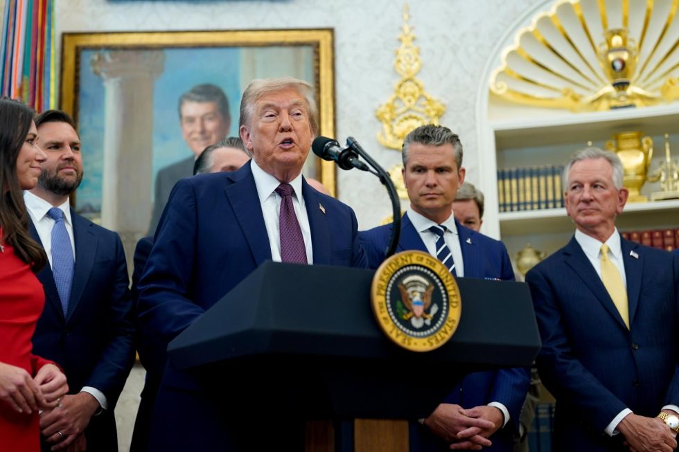 El presidente de Estados Unidos, Donald J. Trump, este martes, en una conferencia de prensa.