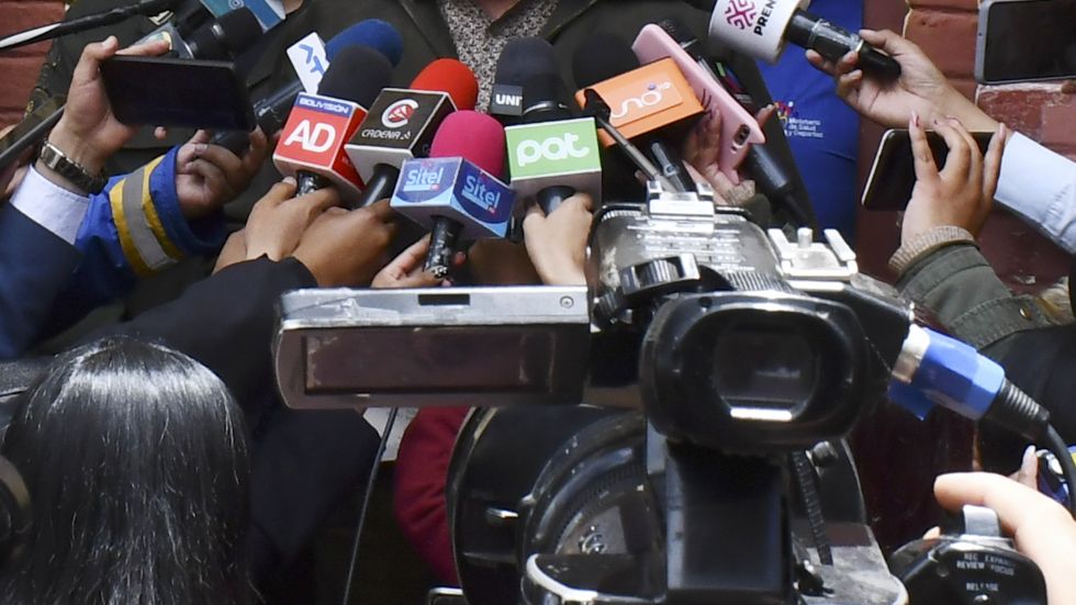 Imagen referencial de periodistas en La Paz. 