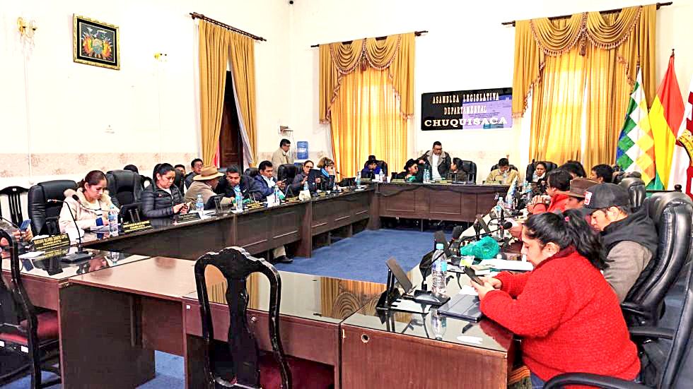 CHUQUISACA. La Asamblea Legislativa Departamental aprobó la Ley N° 606 el miércoles.