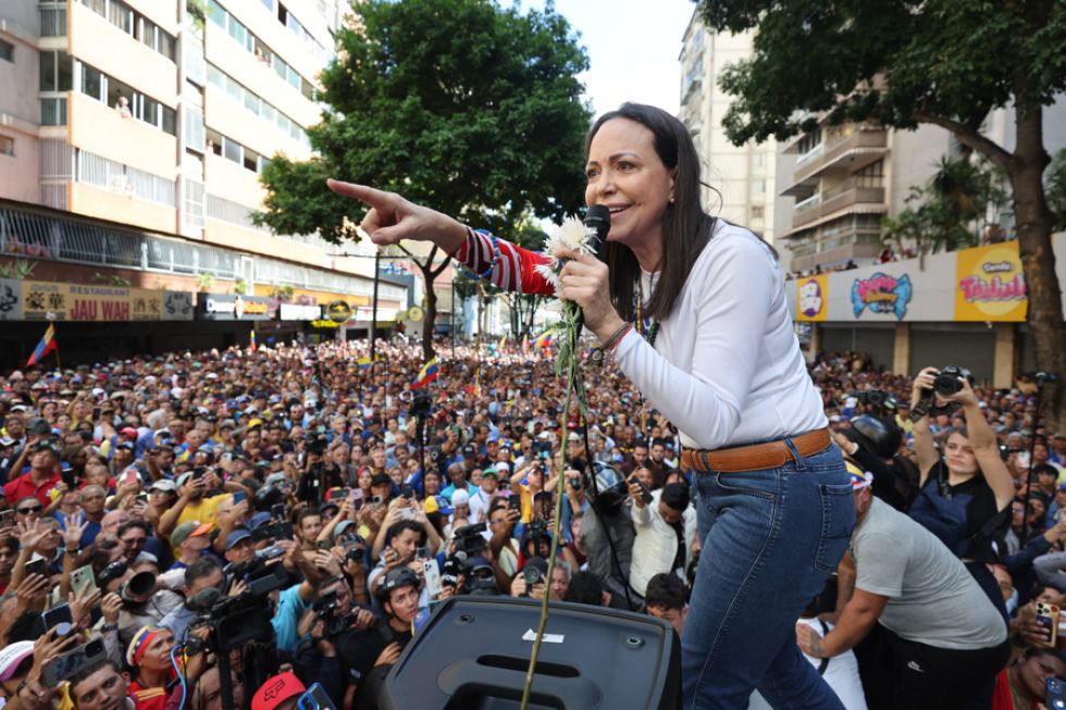 La líder opositora de Venezuela María Corina Machado, ganadora del Premio Nobel de la Paz 2025. 