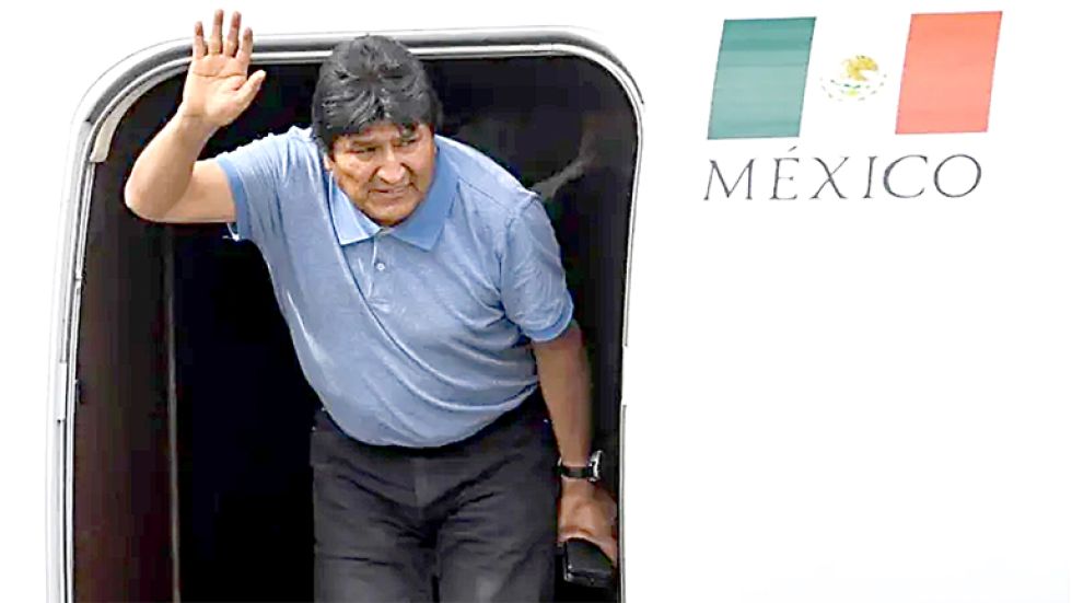 CRISIS. Evo Morales cuando llegaba a México el 12 noviembre de 2019, tras su renuncia.