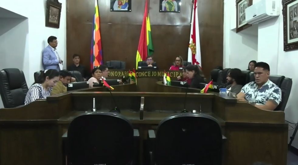 La sesión de este miércoles del Concejo Municipal de Sucre.