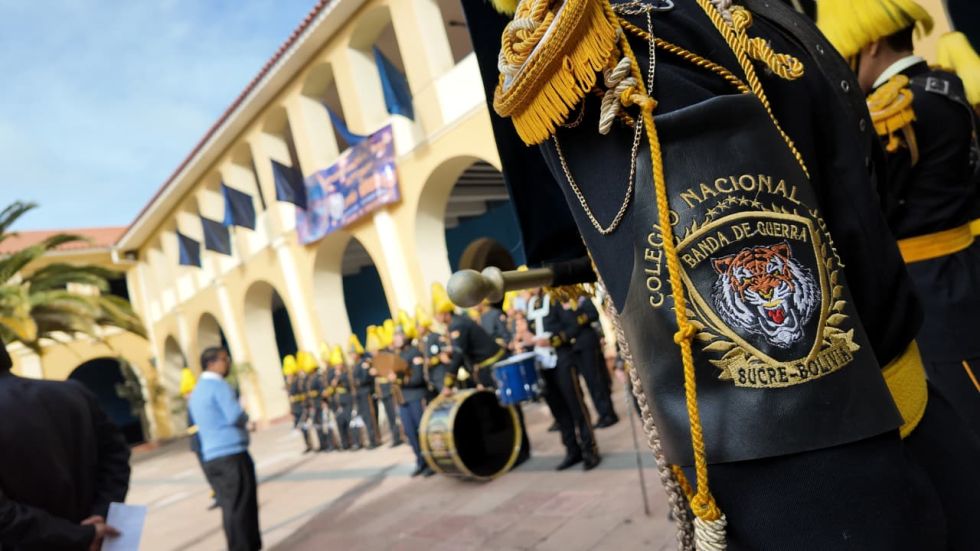 La inauguración del año escolar en el colegio Nacional Junín de Sucre. 