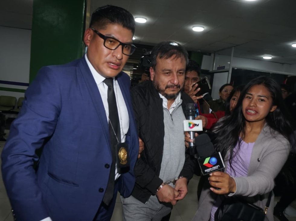 Medinaceli fue trasladado a la Fiscalía de La Paz.