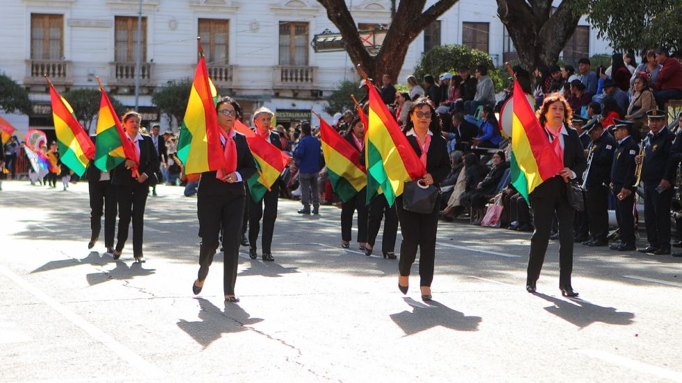Postales del desfile escolar por el Bicentenario de Bolivia en Sucre. 
