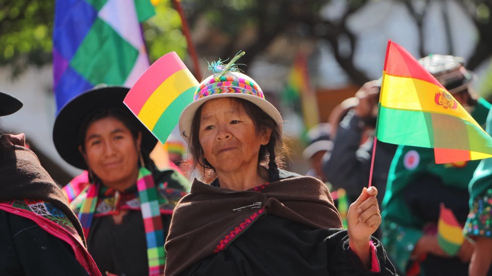 El desfile cívico institucional por el Bicentenario de Bolivia. 